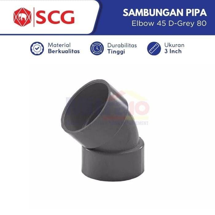 Scg Elbow Sambungan Pipa Pvc 45 Derajat Grey 80 3 Inch
