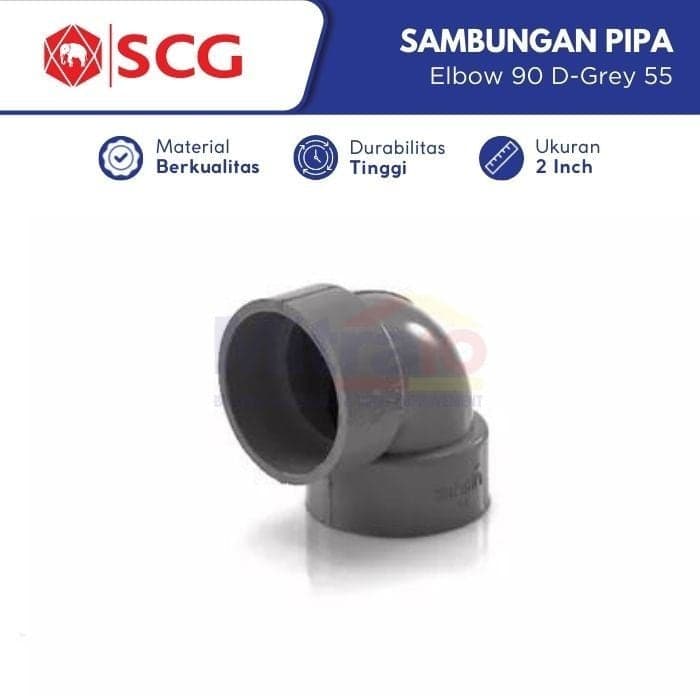 Scg Elbow Sambungan Pipa Pvc 90 Derajat Grey 55 2 Inch