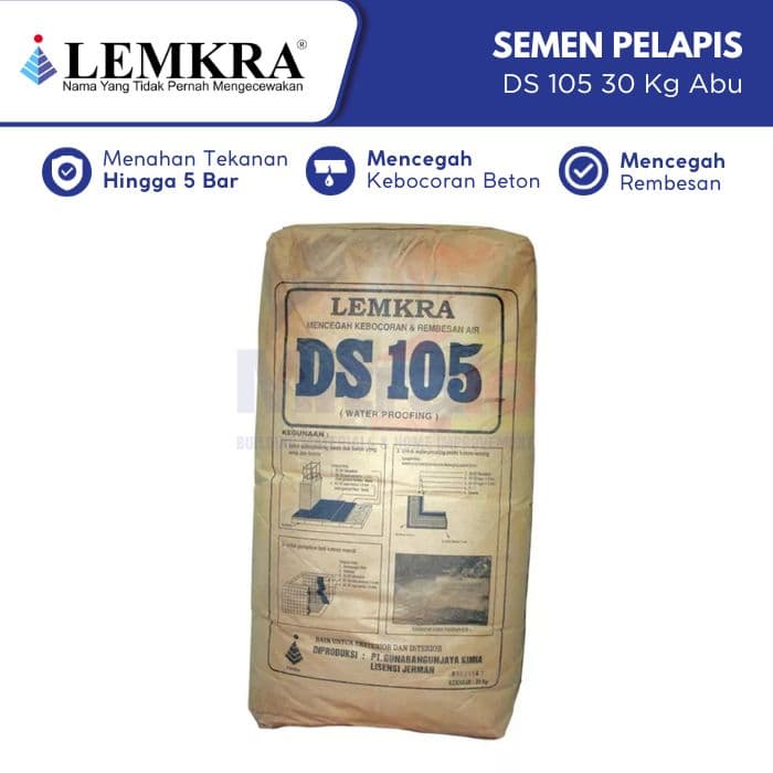 Lemkra Semen Pelapis Anti Air DS 105 30 Kg Abu