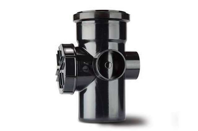 110mm Soil Access Pipe Single Socket Black