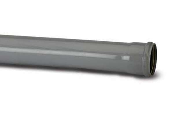 110mm Soil Pipe Single Socket Grey 3m