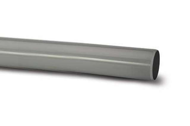 110mm Soil Plain Ended Pipe Grey 3m