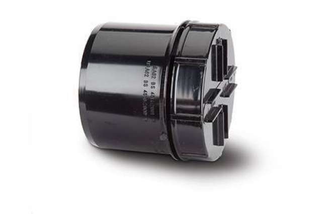 110mm Soil Screwed Access Cap Spigot Tail Black