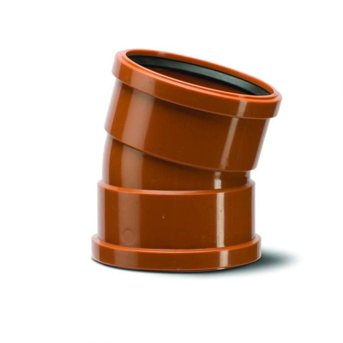 160mm Drainage Bend Double Socket 15 Degree