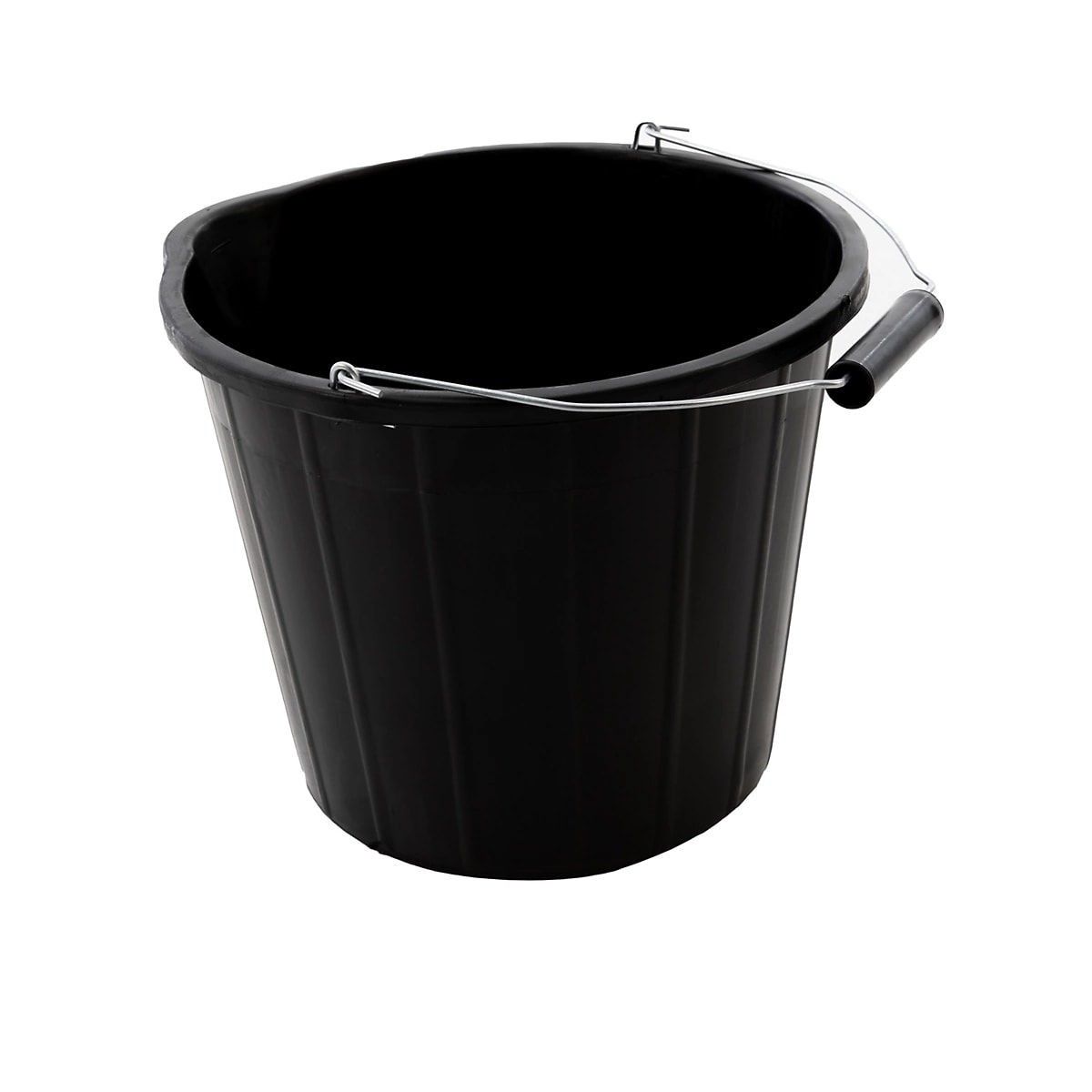 Black Plastic 3 Gallon Bucket