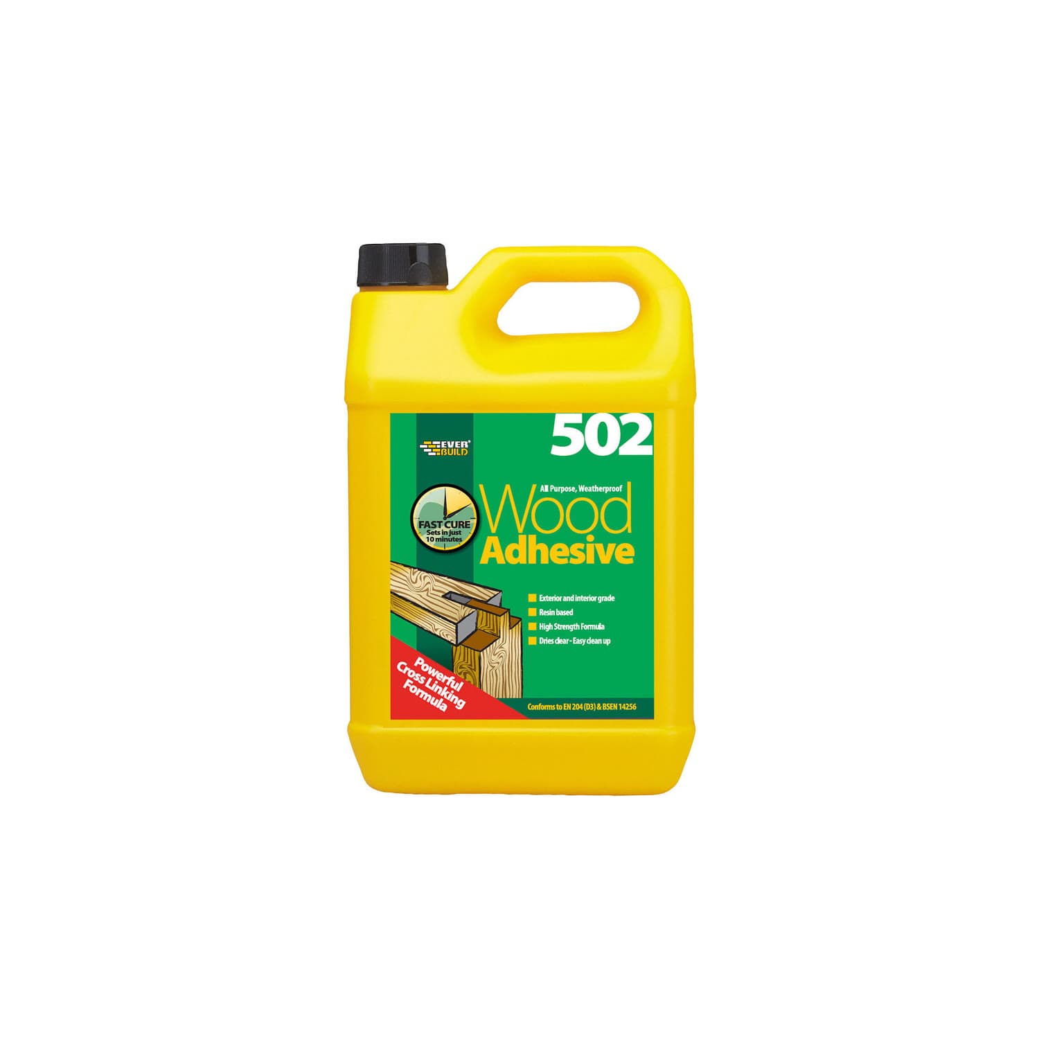 Everbuild 502 Interior & Exterior PVA Wood Glue 5L
