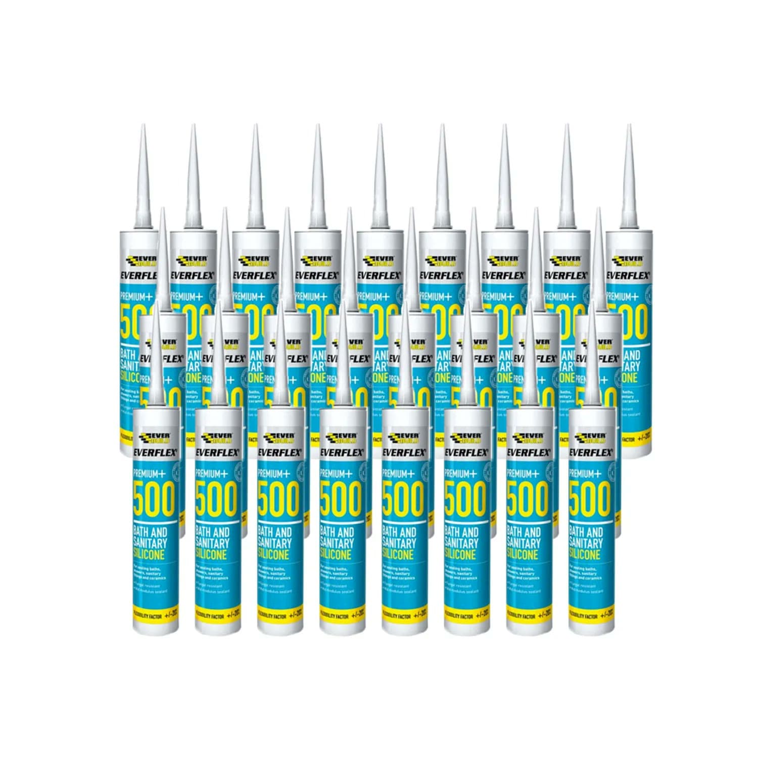 Everbuild Everflex 500 Bath & Sanitary Silicone Clear 295ml - Box of 25