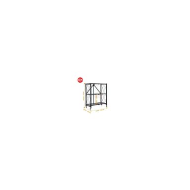 Zehn Rak Lipat 3 Tingkat ZFR-03 72 × 34 × 86 cm Hitam