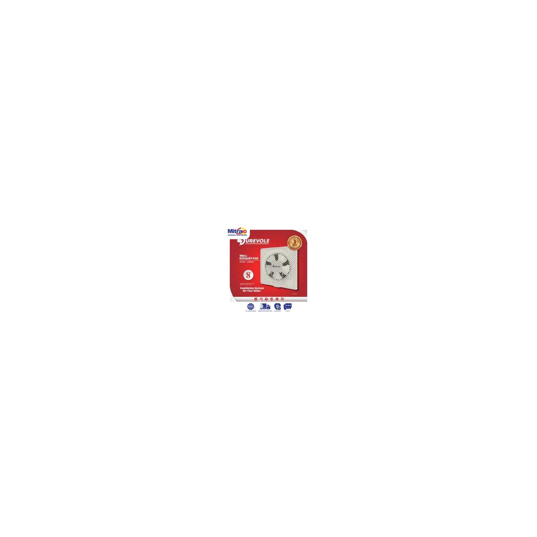 Exhaust Fan DUREVOLE APB30B 12 inch untuk Dinding visual 2