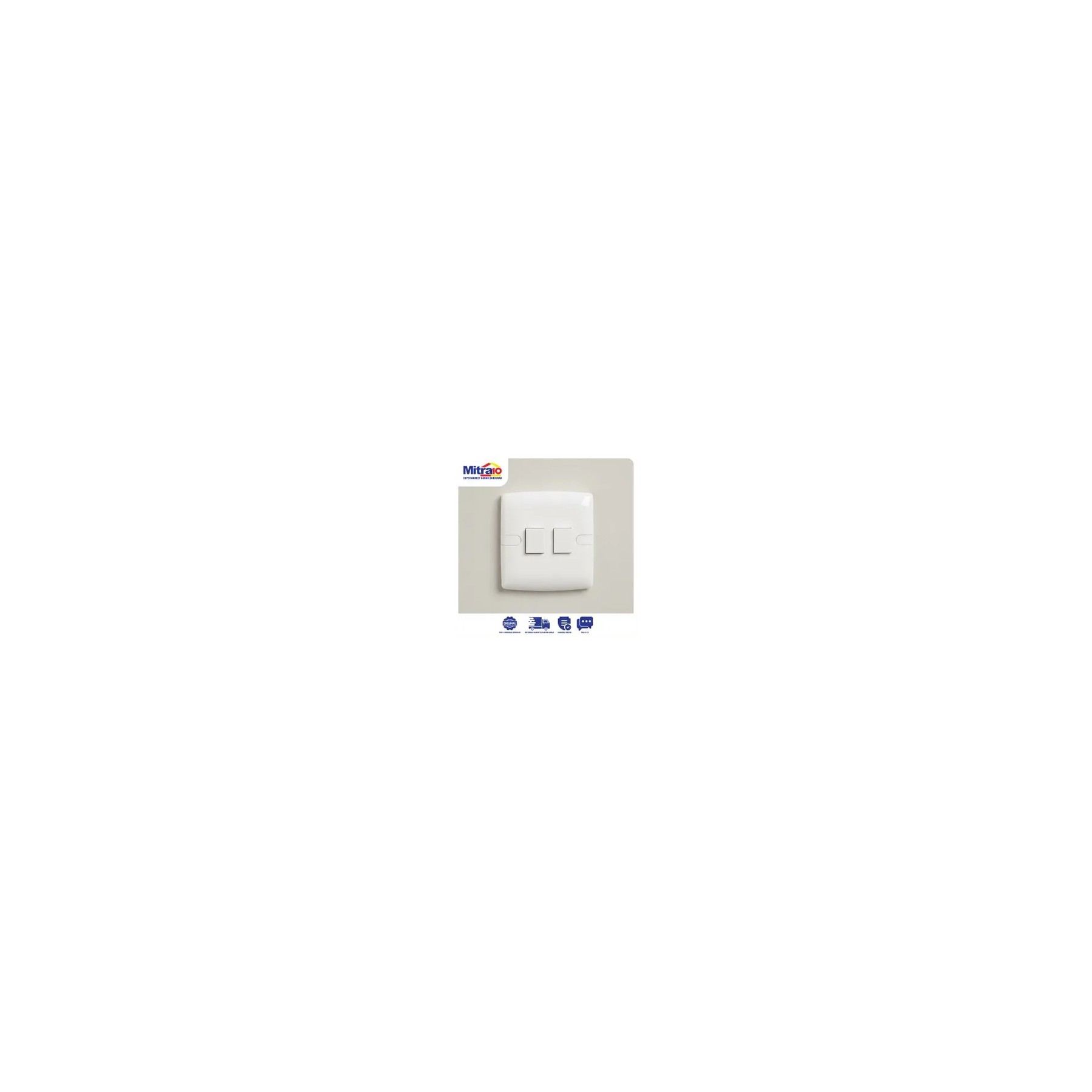 Saklar Durevole DSST0201 Switch 2 Gang 1 Way Putih visual 2