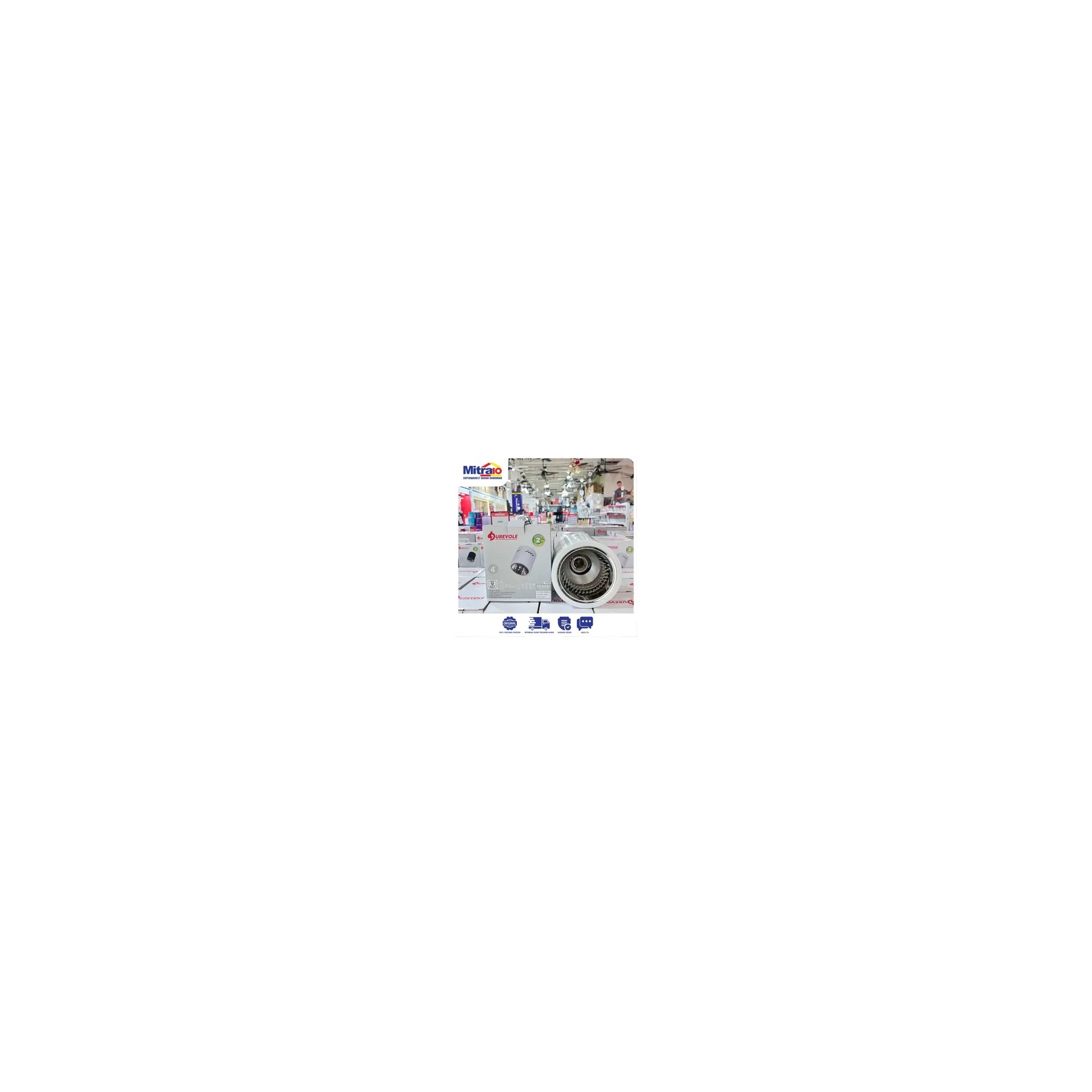 Durevolw Downlight Outbow DE04005 (E27) 4 Inch Putih visual 2