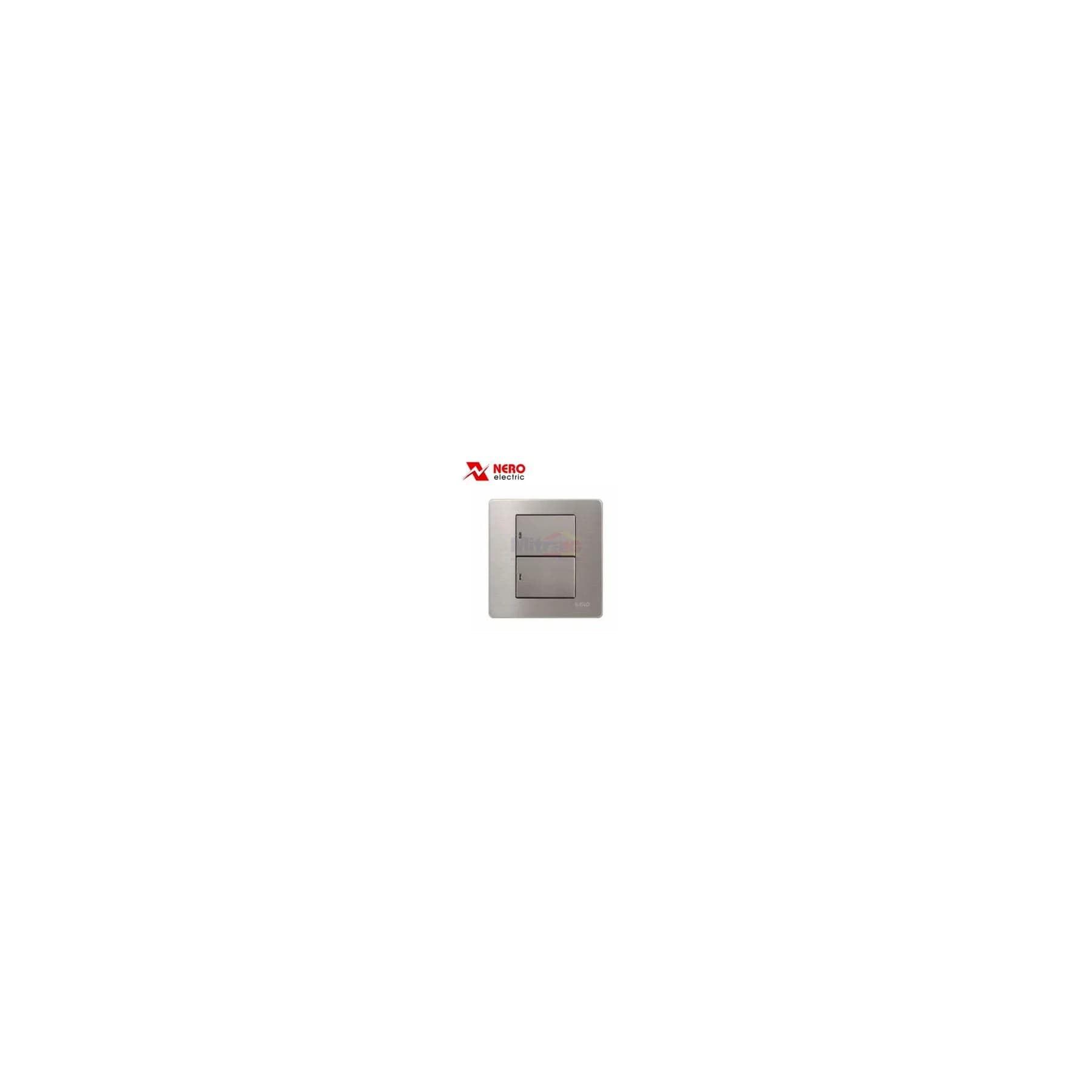 Nero Saklar Stainless V81622D 2 Gang visual 2