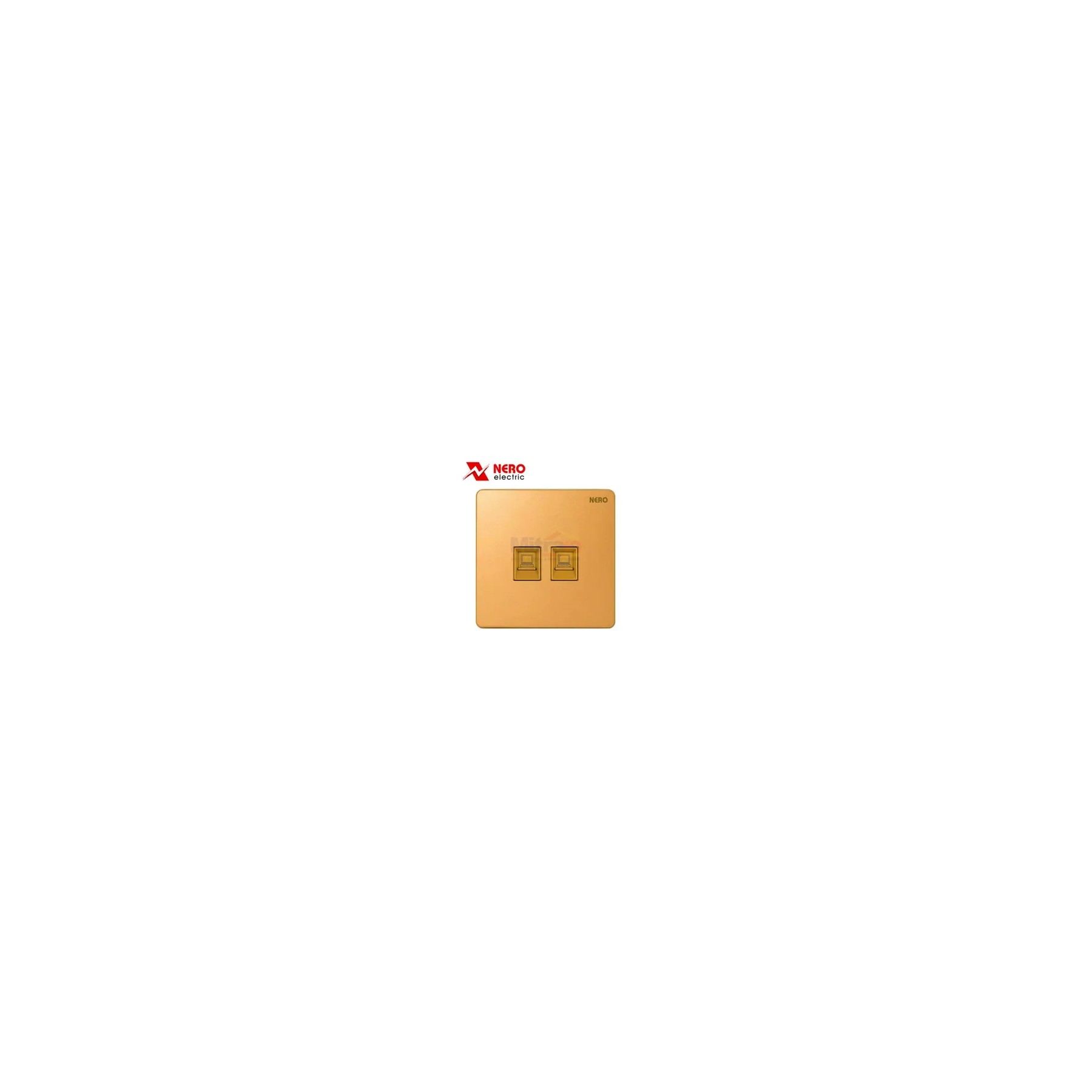 Nero Stop Kontak Outlet Data 2 Gang Cat6 Casa X2PCA2-G Gold visual 2