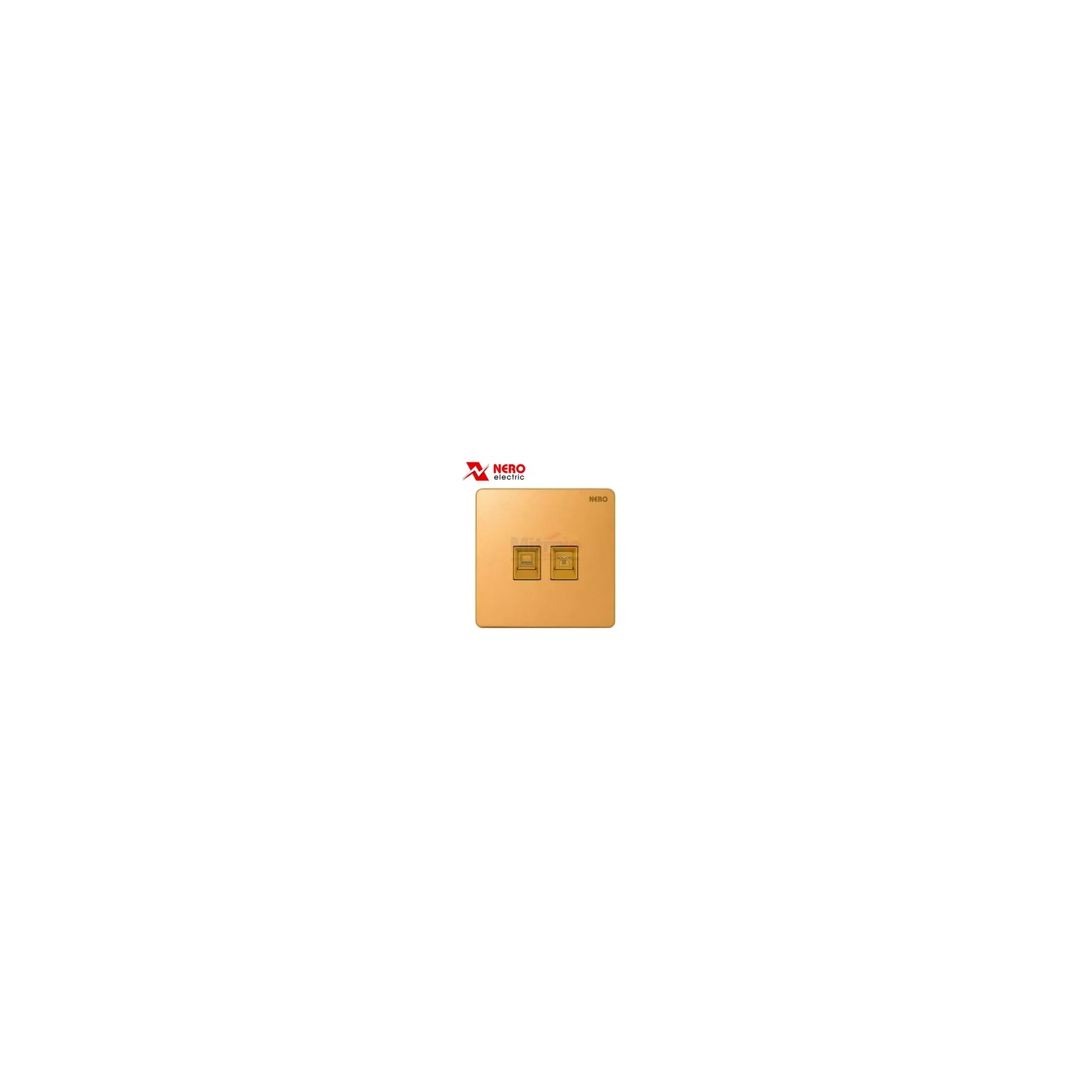 Nero Stop Kontak Outlet Telepone + Data 2 Gang Cat5 Casa X2PHPC-G Gold visual 2