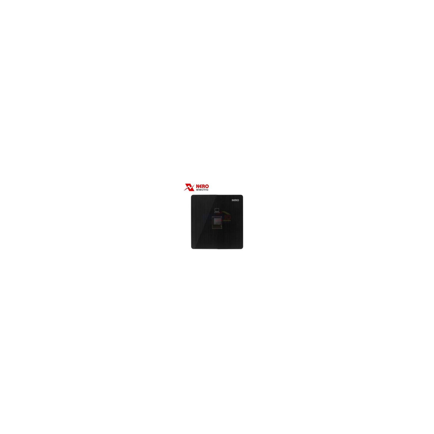 Nero Stop Kontak Output Data Titanium V11PCA-B 1 Gang Cat6 Hitam visual 2