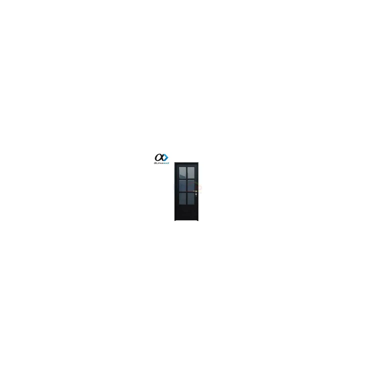 Alphamax Pintu Interior & Exterior Aluminium Bukaan Kiri 7-A KKT 80 × 200 cm Hitam visual 2