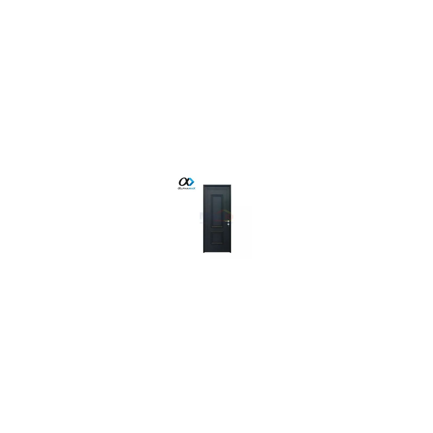 Alphamax Pintu Interior & Exterior Full Panel Bukaan Kiri 9-PU2 90 × 220 cm Hitam visual 2