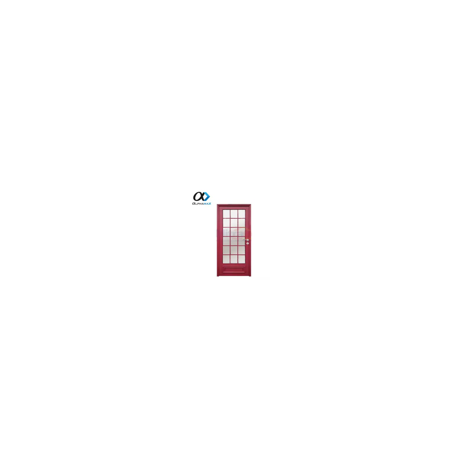 Alphamax Pintu Interior & Exterior Kotak Panes Bukaan Kiri 10A-KP 80 × 200 cm Merah visual 2