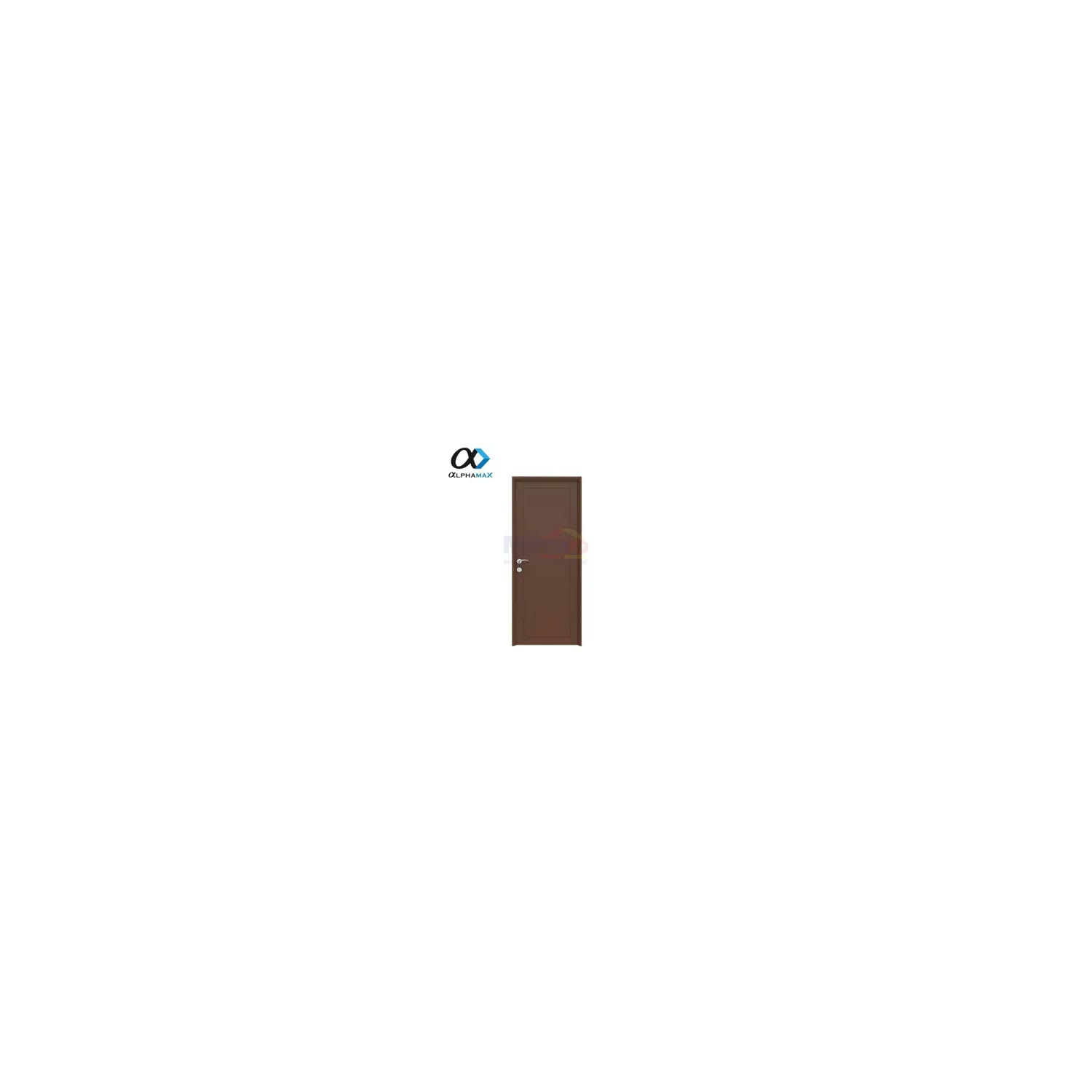 Alphamax Pintu Kamar Mandi Bukaan Kanan Full Panel 2-A ALM 80 × 200 cm Coklat visual 2