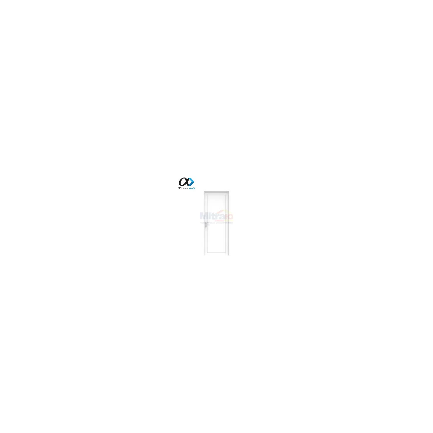 Alphamax Pintu Kamar Mandi Bukaan Kanan Full Panel 2-A ALM 80 × 200 cm Putih visual 2