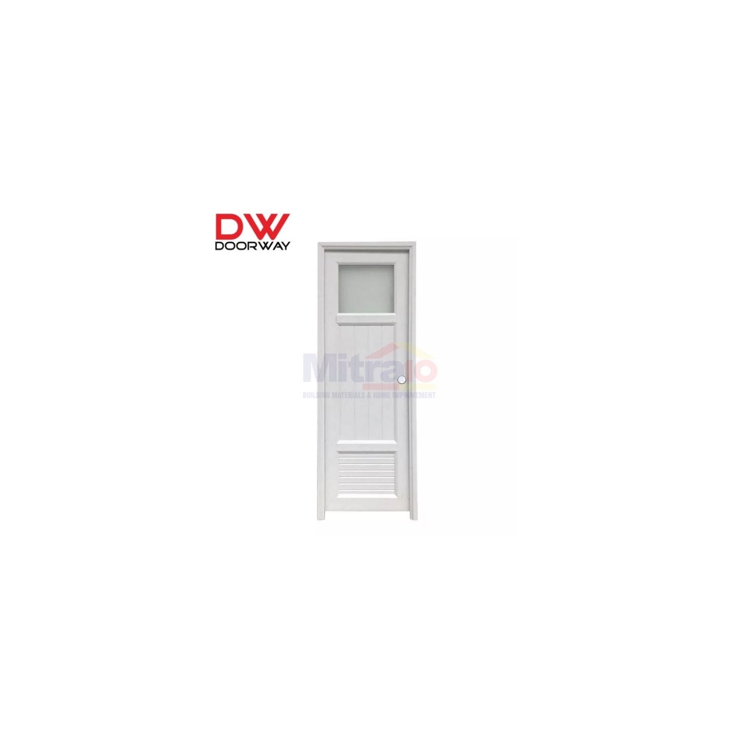 Doorway Pintu Kamar Mandi Upvc + Handle Bukaan Kiri HW007L 1/4KC 70 × 198 cm Putih visual 2