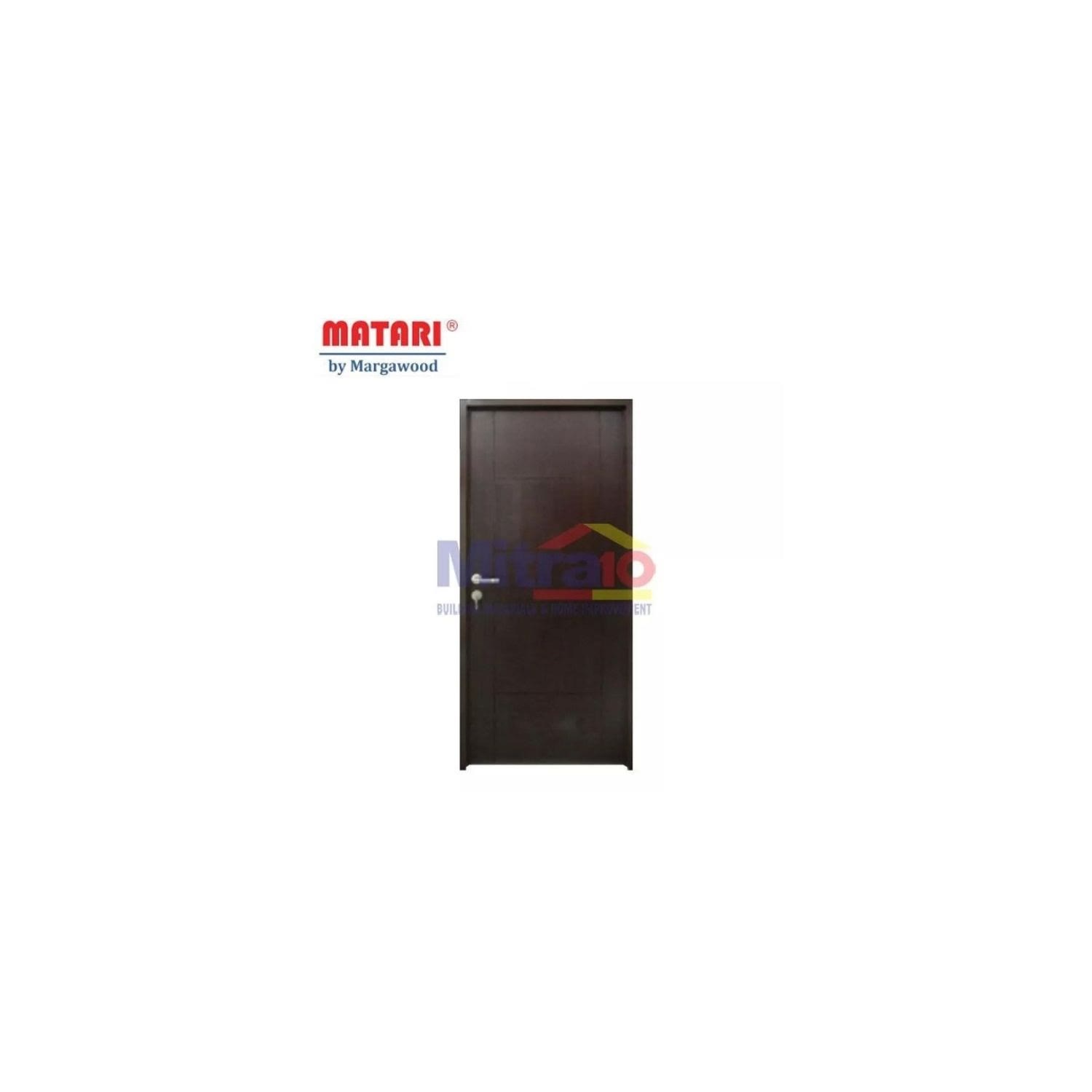 Marga Pintu Interior & Eksterior Aluminium Bukaan Kanan HP-16 88 × 205 cm Coklat Walnut visual 2
