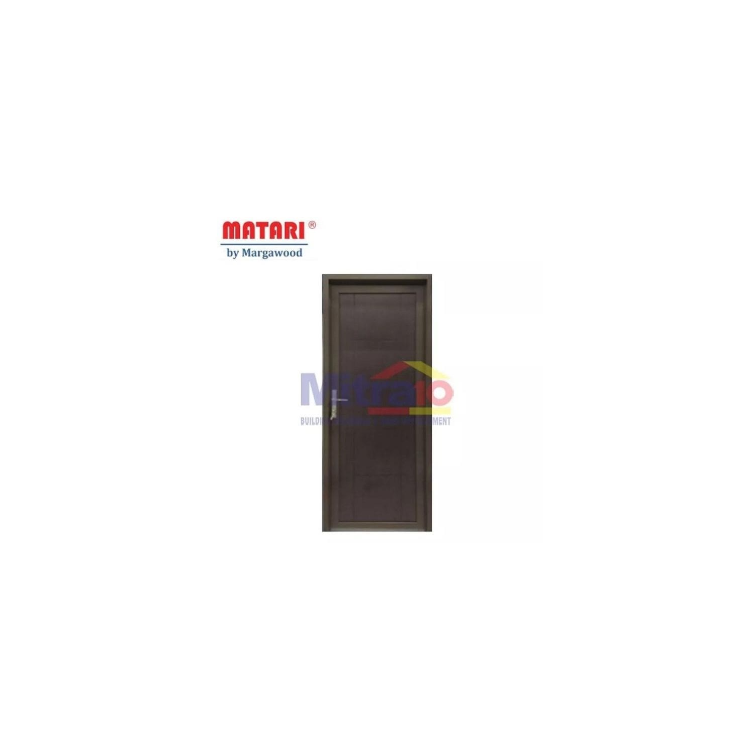 Marga Pintu Interior & Exterior Aluminium Bukaan Kanan AL-401 70 × 195 cm Coklat Walnut visual 2