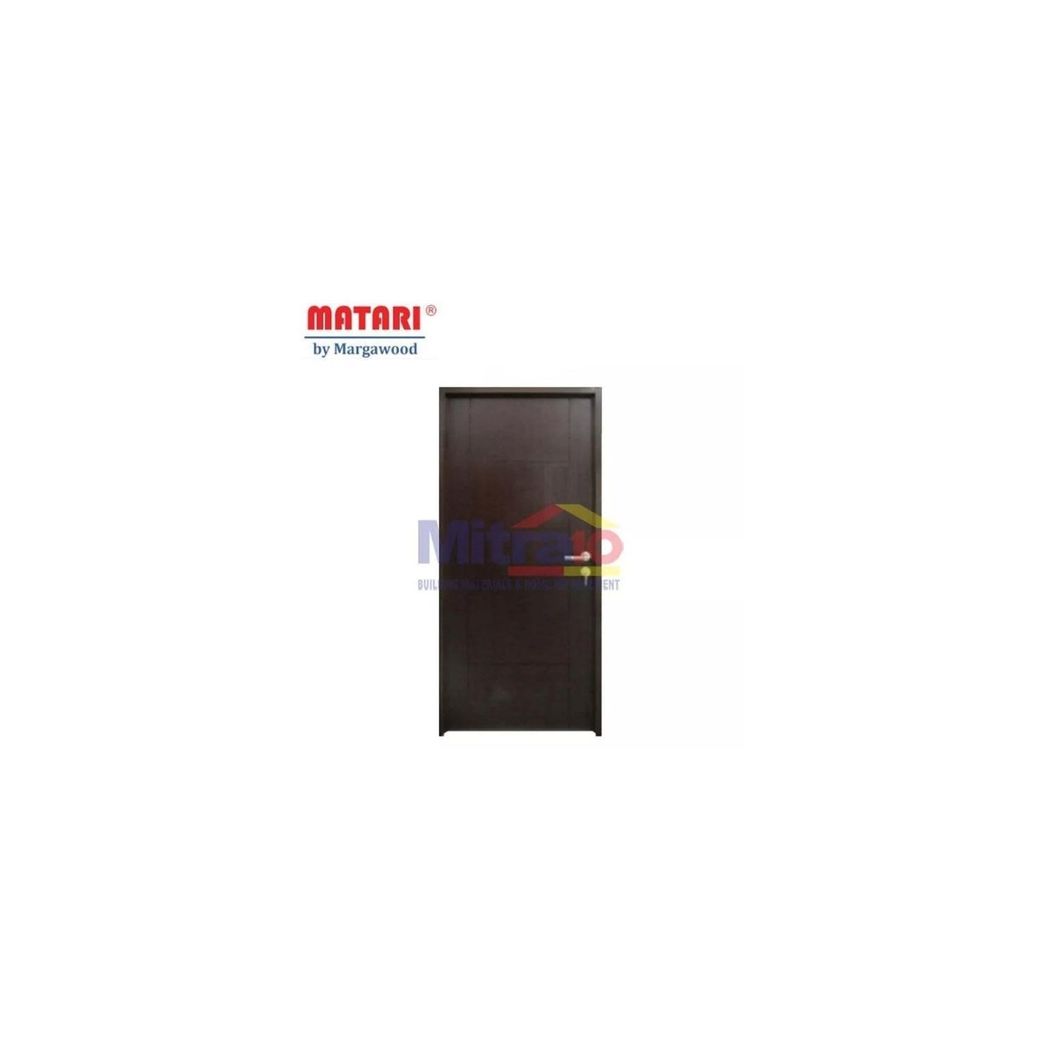 Marga Pintu Kusen Aluminium HP-16 HPL 88 × 205 cm Bukaan Kiri Walnut visual 2