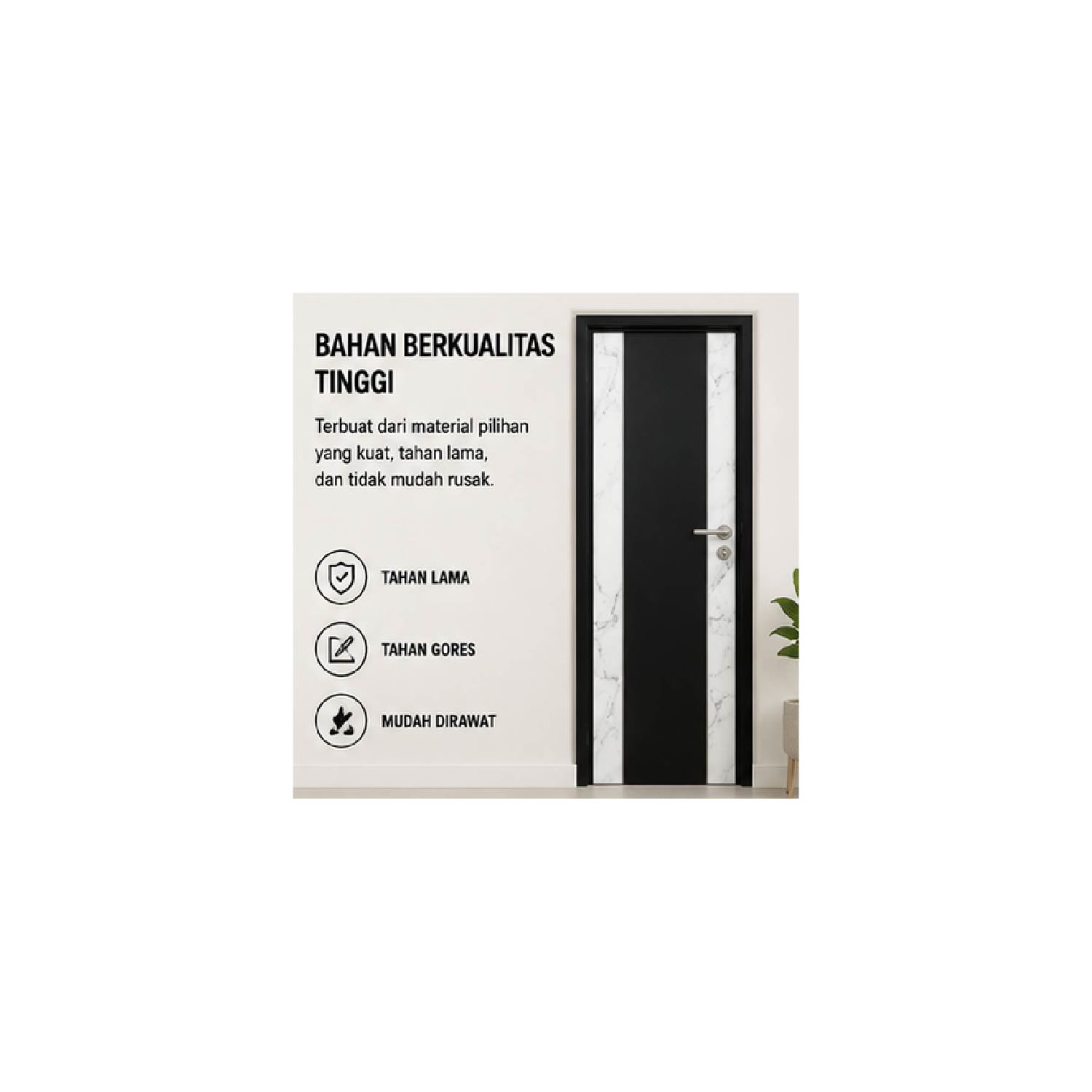 Pintu PVC TIDY WMNS 703 70 × 195 cm + Handle visual 2