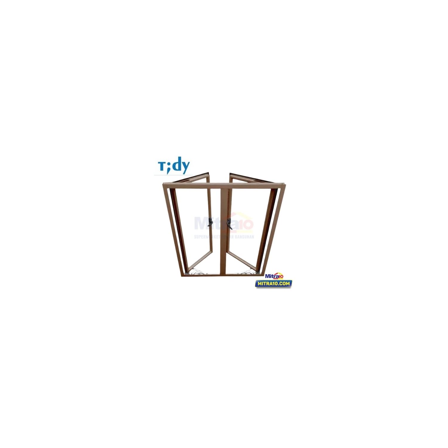 Tidy Jendela Double Perangin Kanan + Kiri Aluminium W2 100 × 120 cm Coklat visual 2