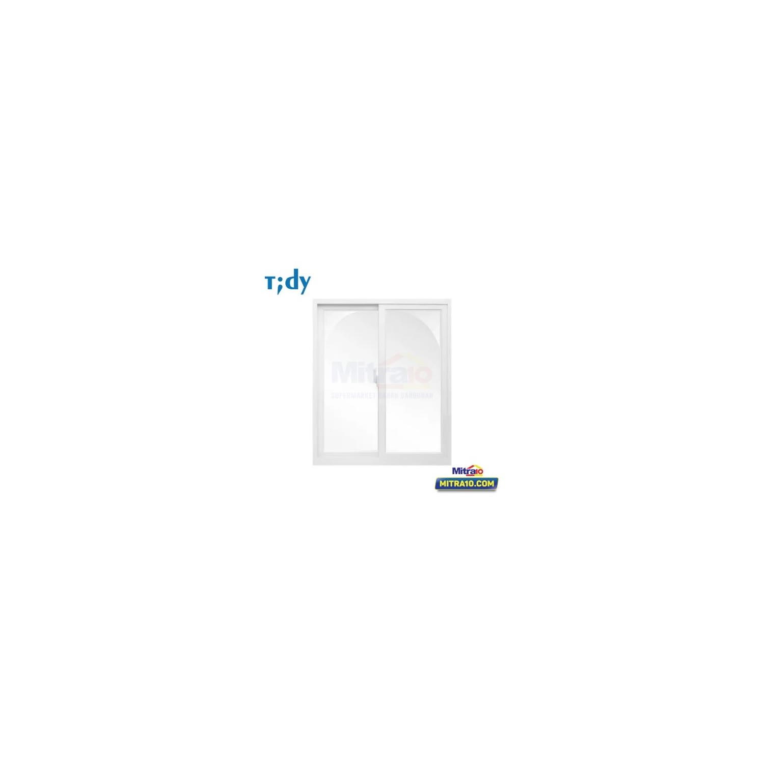 Tidy Jendela Double Sliding Kanan + Kiri Aluminium W1 100 × 120 cm Putih visual 2