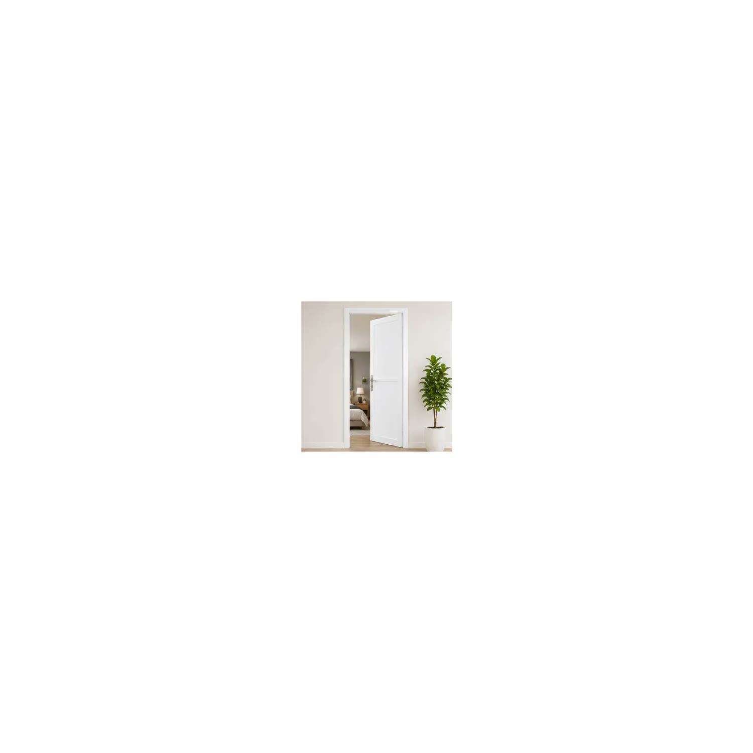 Tidy Pintu Kamar Mandi 2 Panel Aluminium Pvc + Handle Bukaan Kanan 70 × 200 cm Putih (Set) visual 2