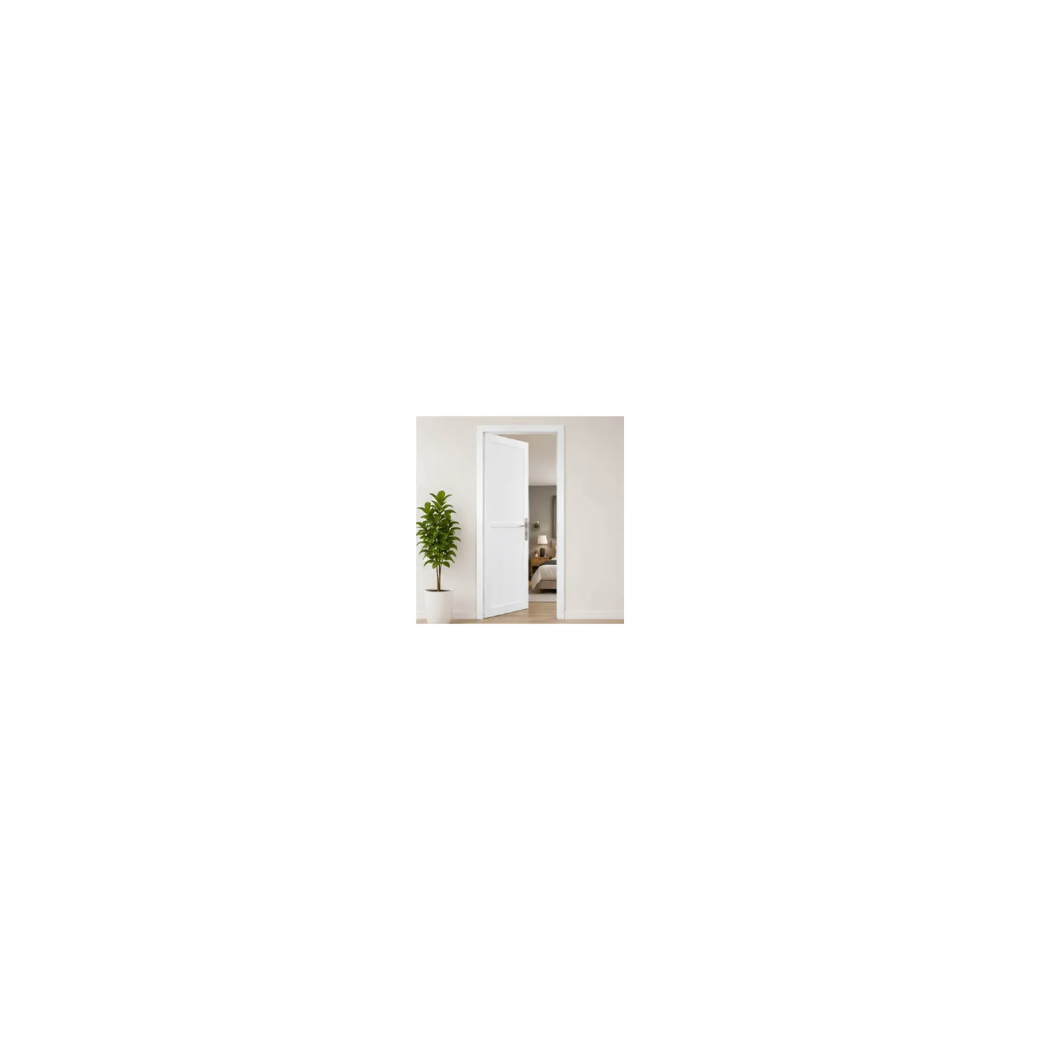 Tidy Pintu Kamar Mandi 2 Panel Aluminium Pvc + Handle Bukaan Kiri 70 × 200 cm Putih (Set) visual 2