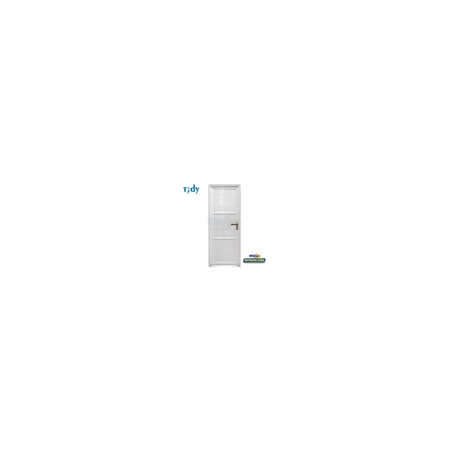 Tidy Pintu Kamar Mandi 3 Panel Aluminium Pvc + Handle Bukaan Kanan 70 × 200 cm Putih (Set) visual 2