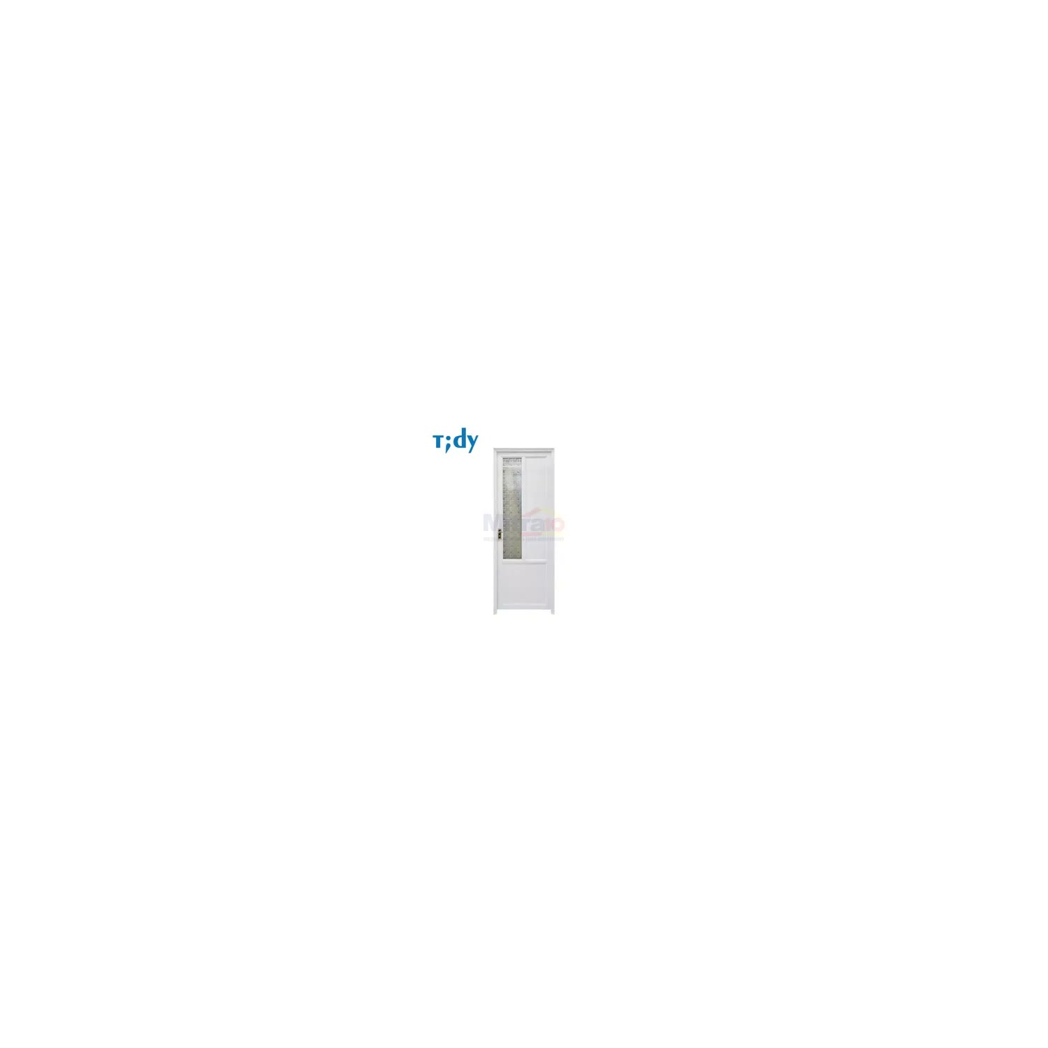 Tidy Pintu Kamar Mandi Aluminium Pvc + Handle Bukaan Kanan KC 1-01 70 × 200 cm Putih (Set) visual 2