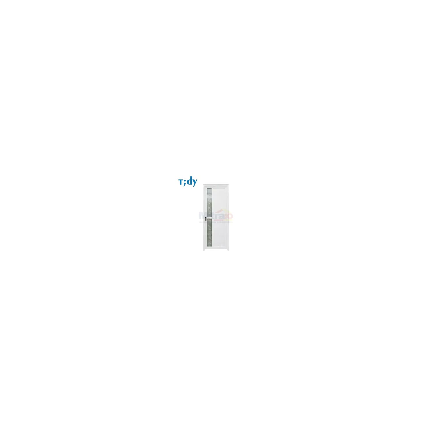 Tidy Pintu Kamar Mandi Aluminium Pvc + Handle Bukaan Kanan KC 2-01 70 × 200 cm Putih (Set) visual 2