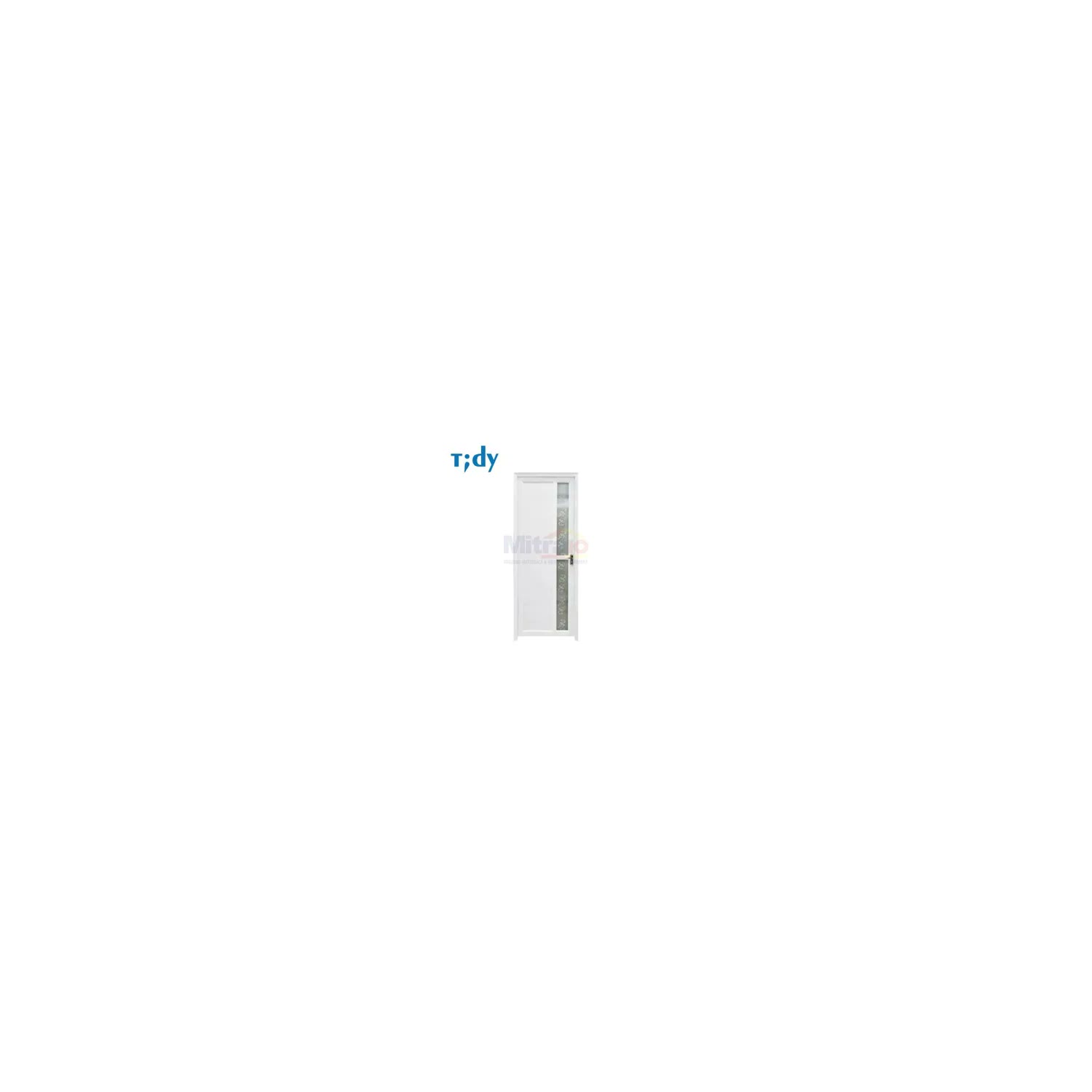Tidy Pintu Kamar Mandi Aluminium Pvc + Handle Bukaan Kiri KC 2-01 70 × 200 cm Putih (Set) visual 2