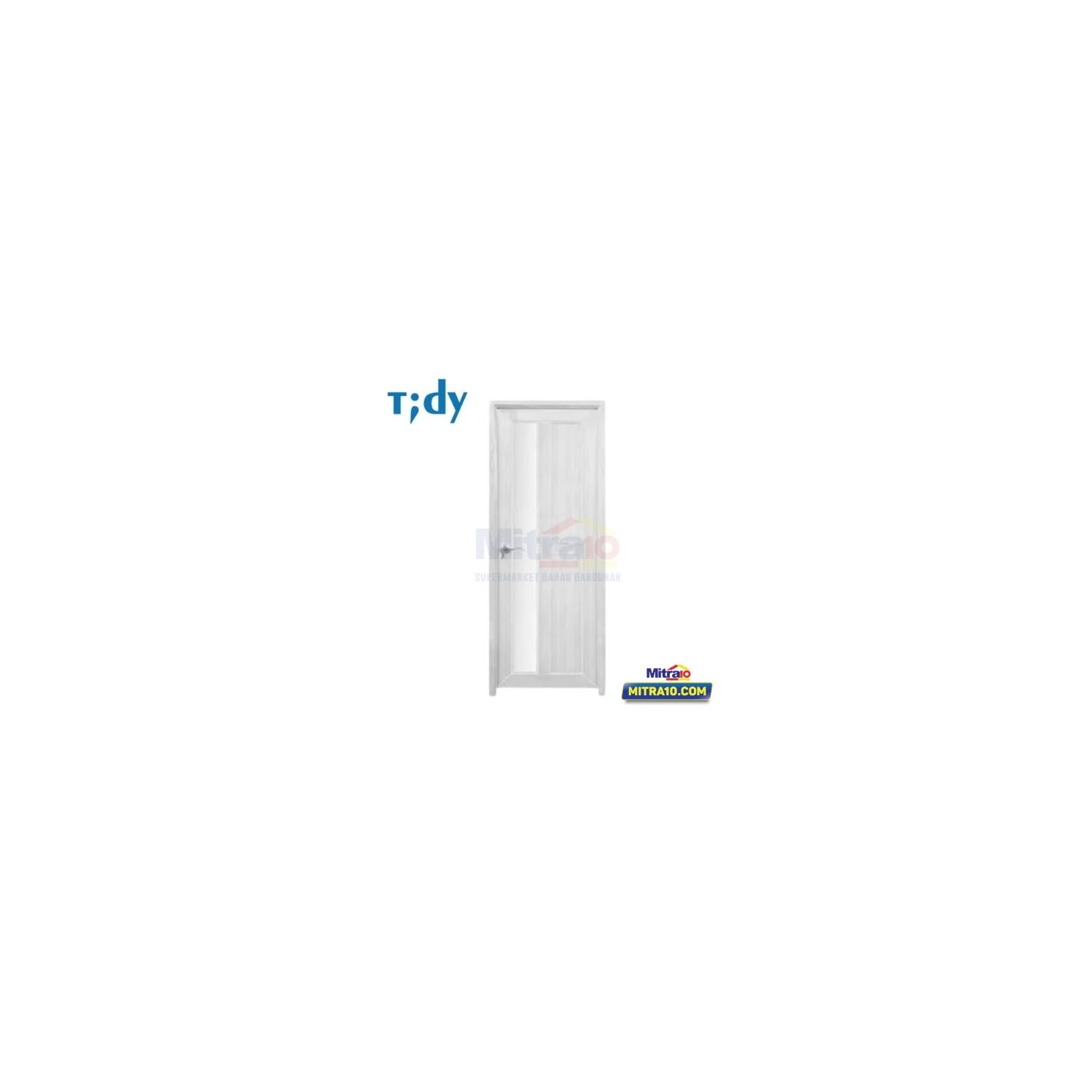 Tidy Pintu Kamar Mandi Pvc + Handle Bukaan Kanan J017 71X195 cm Putih visual 2