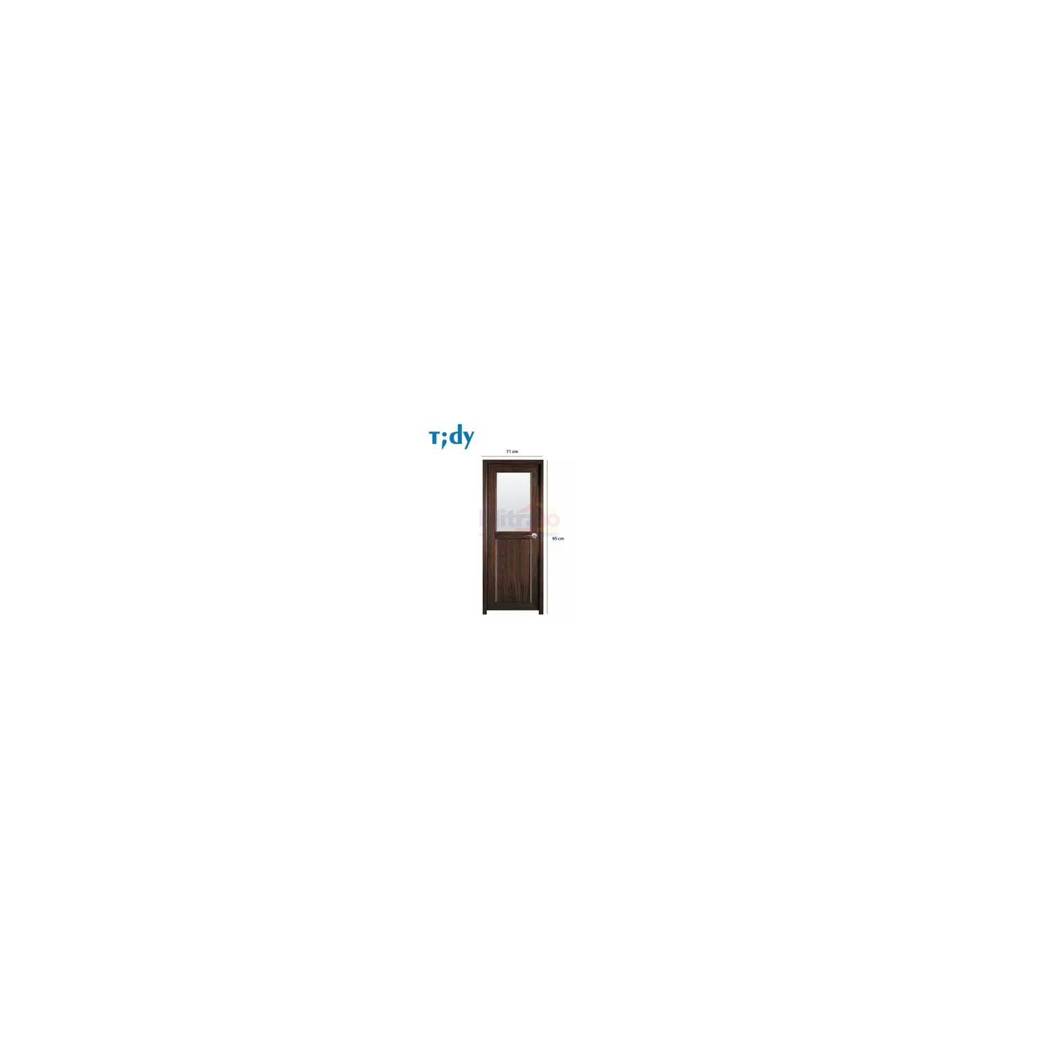 Tidy Pintu Kamar Mandi Pvc + Handle Bukaan Kiri J016 71 × 195 cm Coklat (Red Wood) visual 2
