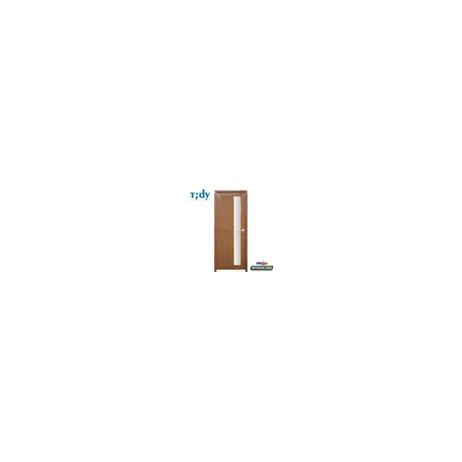 Tidy Pintu Kamar Mandi Pvc + Handle Bukaan Kiri J017 71 × 195 cm Coklat visual 2