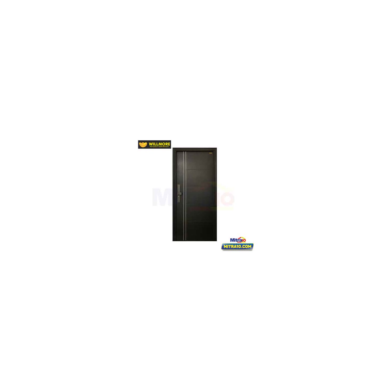 Willmore Pintu Baja Bukaan Kanan dengan Handle Atlanta Steel 215 × 96 cm Hitam visual 2