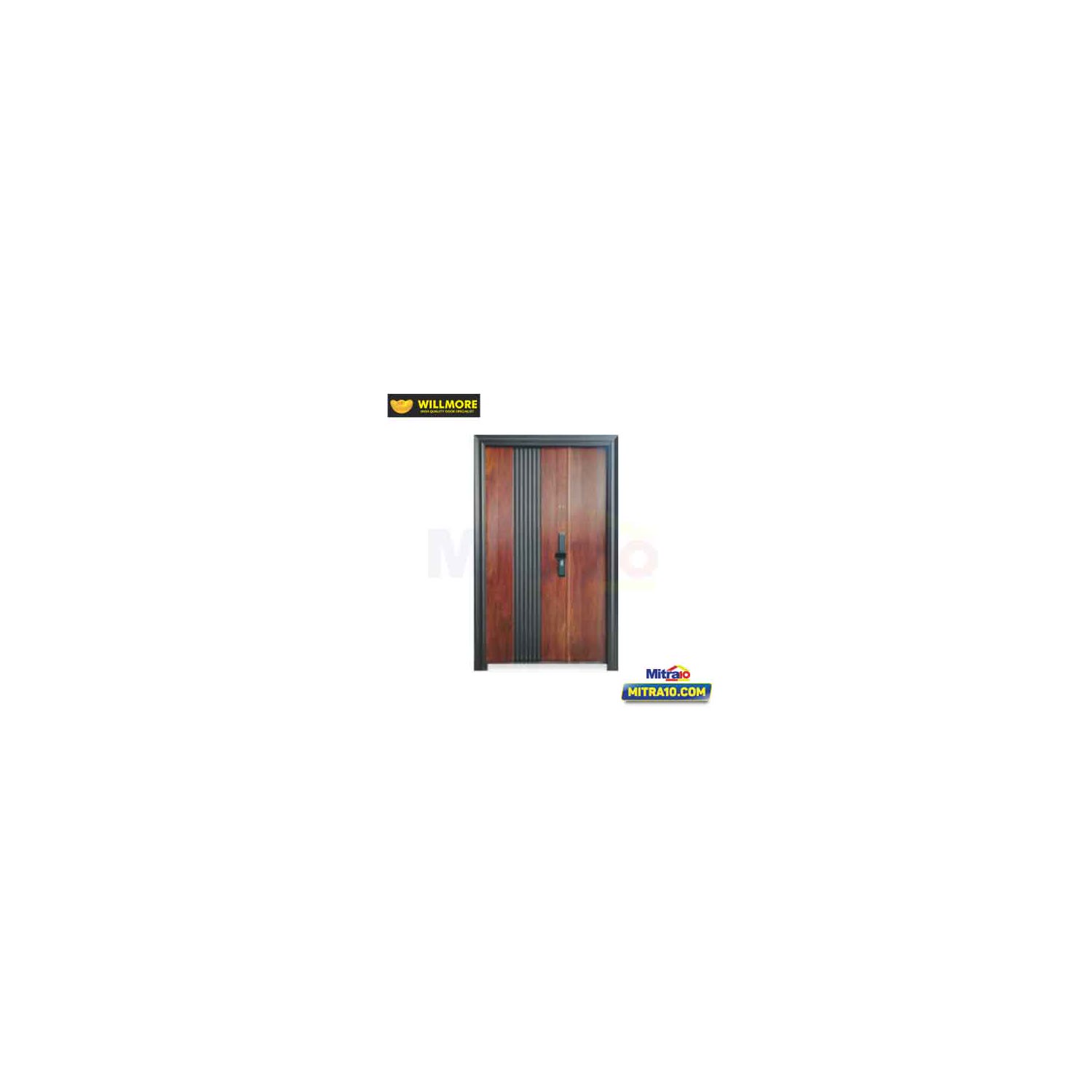 Willmore Pintu Double Aluminium Bukaan Kiri dengan Handle Monaco 120 × 215 cm Wood Black visual 2
