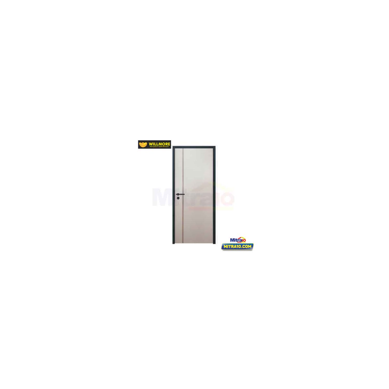 Willmore Pintu Kayu Karbon Luxury Davinci Light Grey dengan Handle Bukaan Kanan 88 × 210 cm visual 2