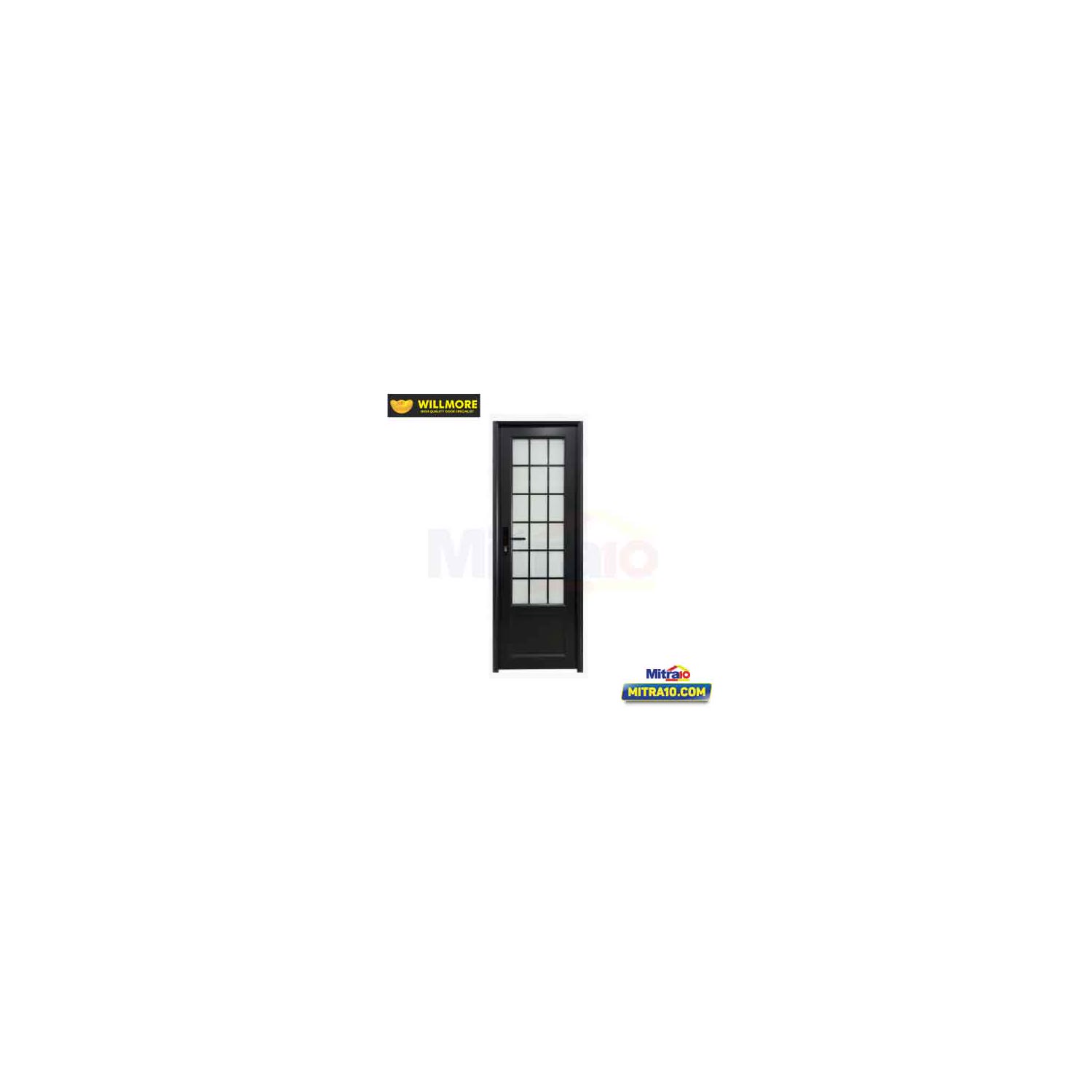 Willmore Pintu UPVC UP206 dengan Handle Bukaan Kanan 70 × 200 cm Black visual 2