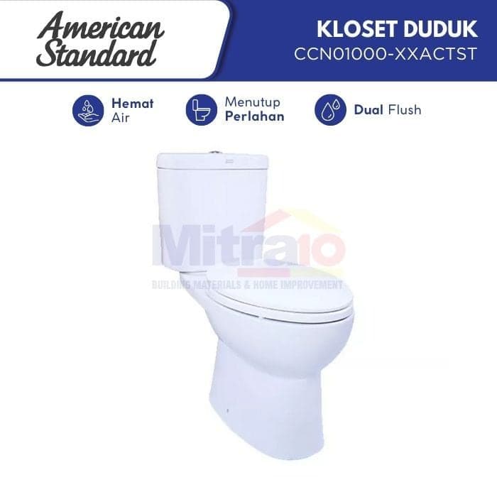 Amstad Kloset Duduk Dua Bagian CCN01000-XXACTST Newton Putih visual 2