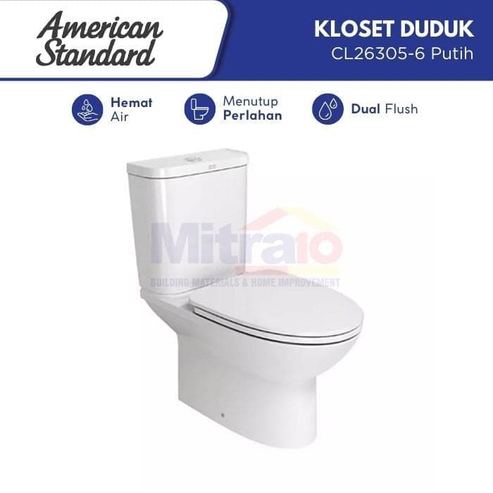 Amstad Kloset Duduk Dua Bagian CL26305-6 Putih visual 2