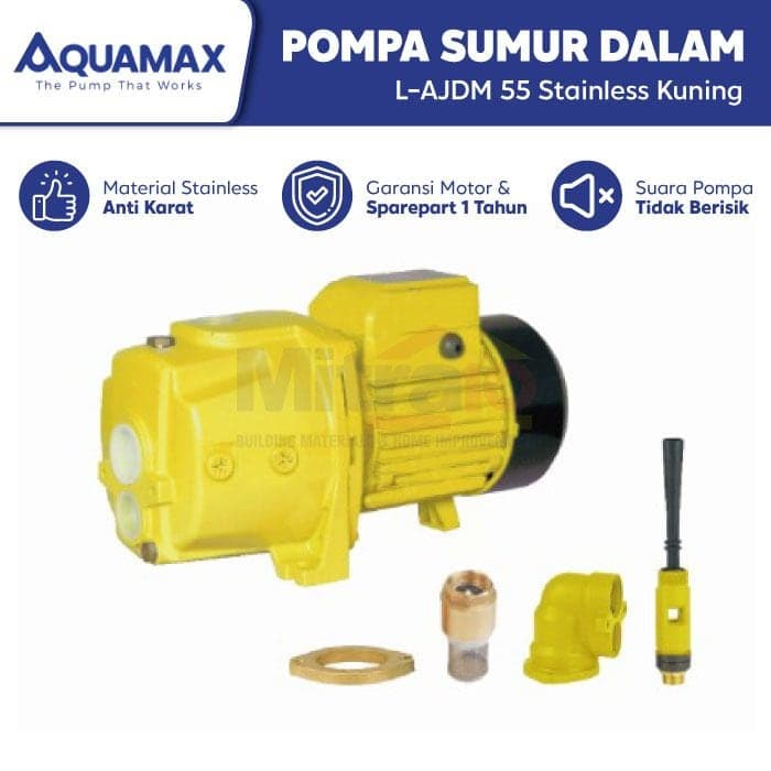 Aquamax Pompa Sumur Dalam L-AJDM 55 Stainless Kuning visual 2