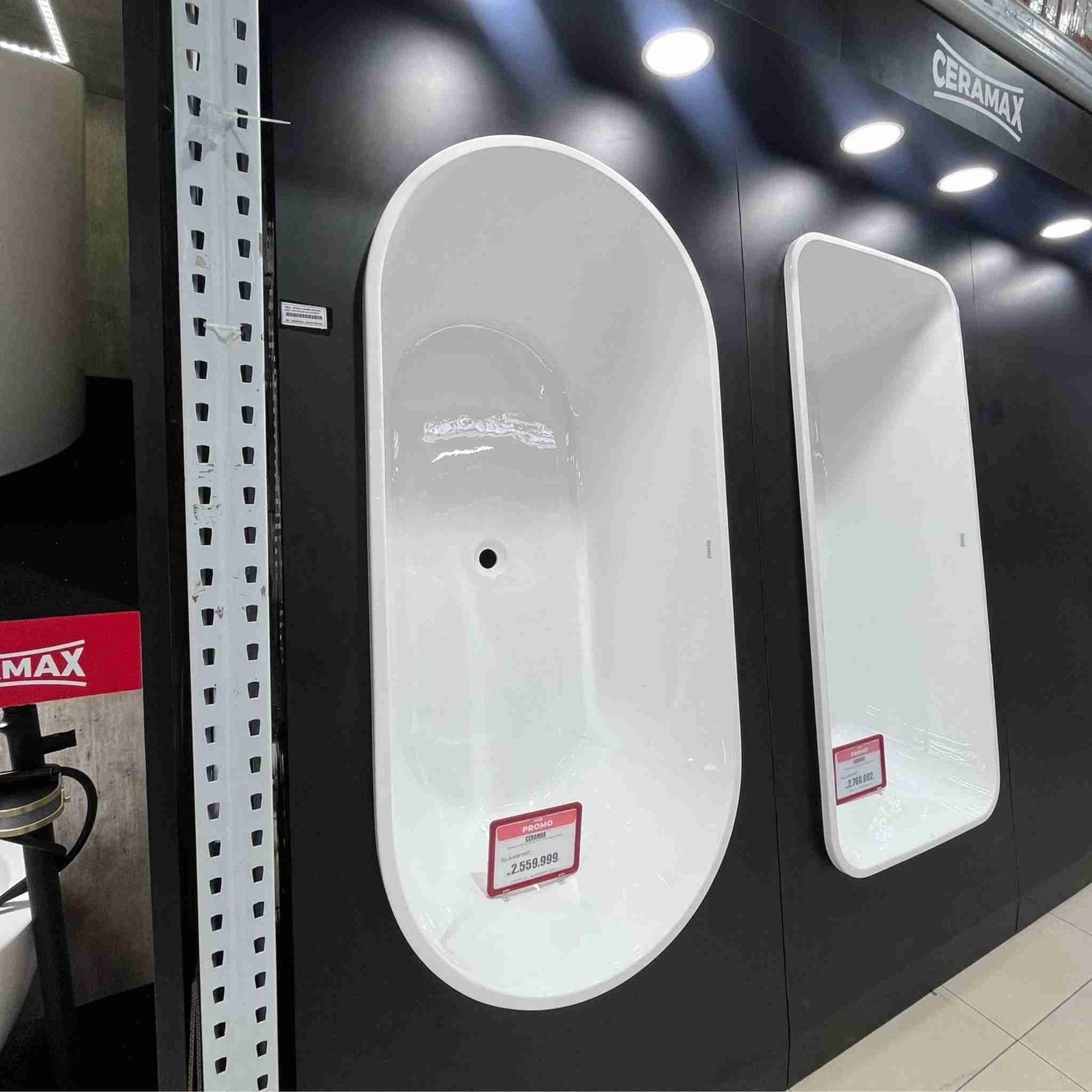 Ceramax Bathtub Dropin D9101B OVL160x75x58CM W/ACC visual 2