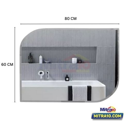 Ceramax Cermin Kamar Mandi Persegi Panjang Palermo 60 × 80 cm Silver visual 2