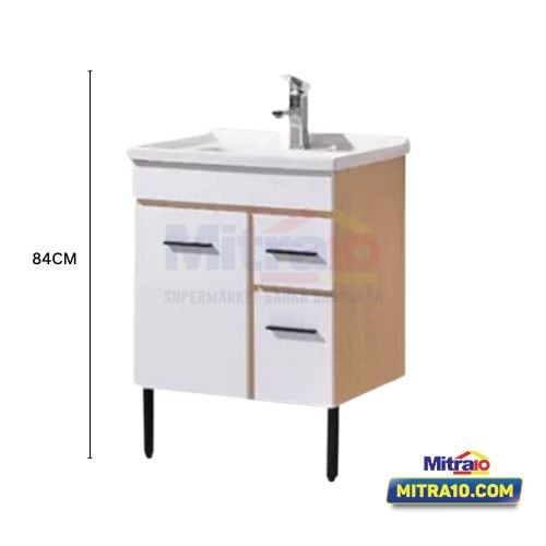 Ceramax Kabinet Dengan Wastafel Kamar Mandi Liam Series PS-837 Putih (Set) visual 2